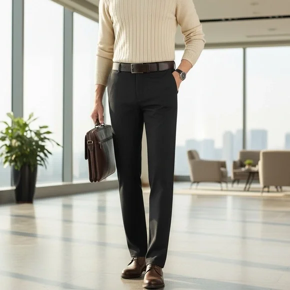 TimelessFlex Men’s High-Stretch Straight Fit Pants – black  | 36x30 | NWT - Picture 3 of 6